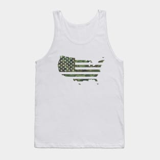 USA Flag - Woodland Camo Tank Top